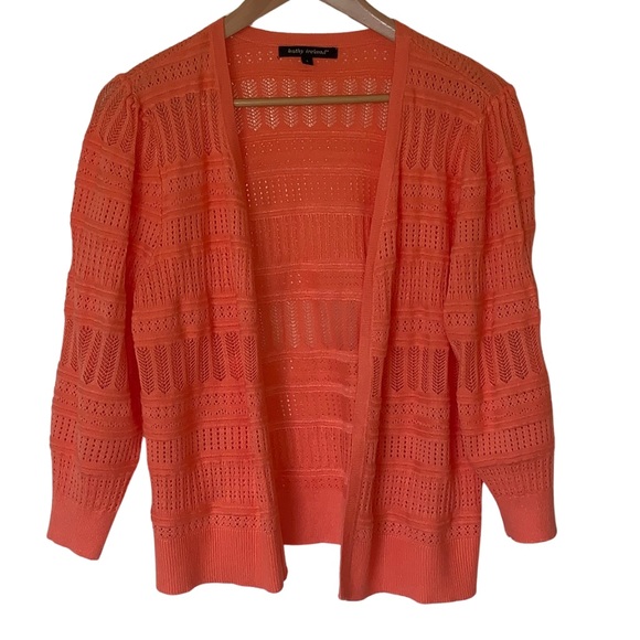Kathy Ireland Knit Cardigan Orange Size L - Picture 1 of 5